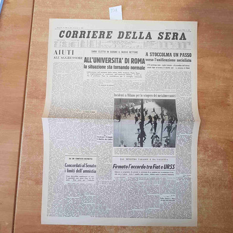 CORRIERE DELLA SERA MAGGIO 1966 ANASTATICA PRIMA PAGINA SCIOPERO METALMECCANICI