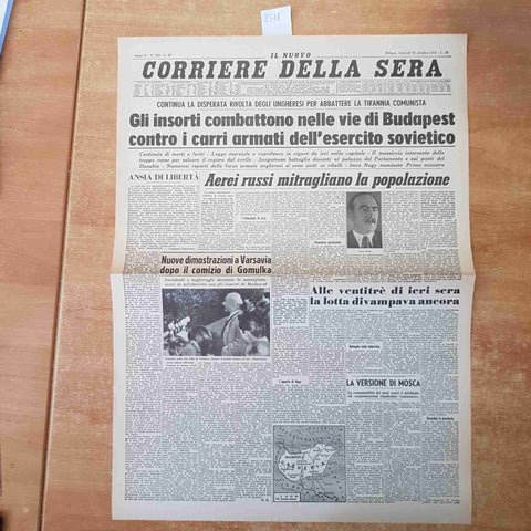 CORRIERE DELLA SERA OTTOBRE 1956 ANASTATICA PRIMA PAGINA RUSSIA BUDAPEST UNGHERI