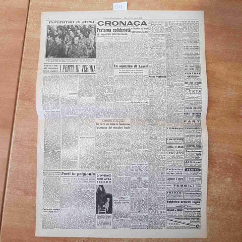 CORRIERE DELLA SERA AGOSTO 1945 ANASTATICA PRIMA PAGINA BOMBA ATOMICA HIROSHIMA