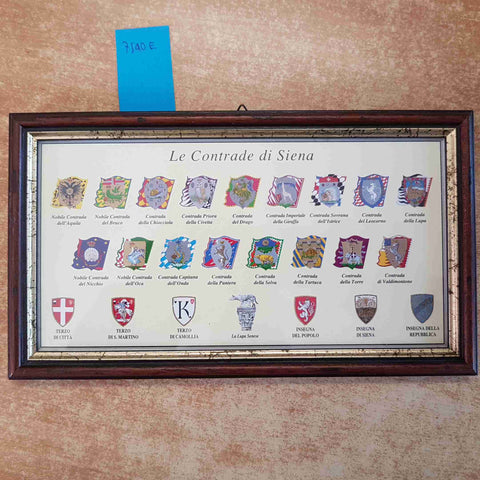 LE CONTRADE DI SIENA quadro con cornice PALIO DI SIENA stampa decorativa