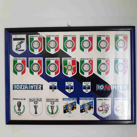 QUADRO INTER Palmarès Trofei Scudetti Coppe Milano Idea Regalo Tifoso Nerazzurro