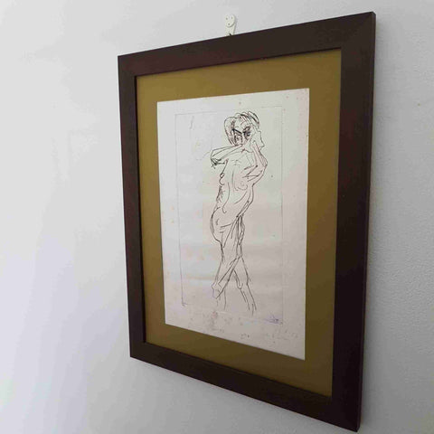 Incisione Originale 1964 LA PRIGIONIERA Disegno Firmato a Matita Arte Moderna