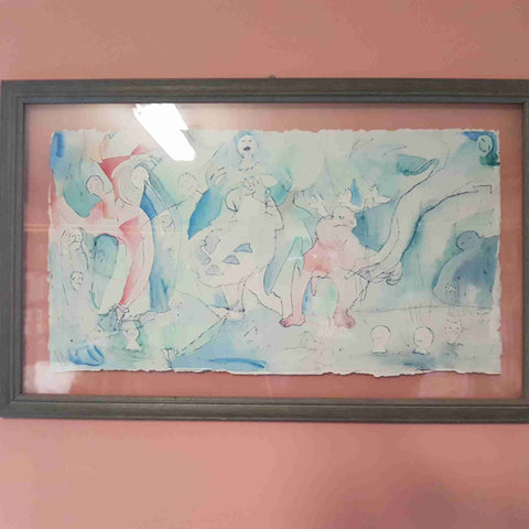 TECNICA MISTA SU CARTA CON ELEMENTI AD ACQUARELLO MARCO GHIRARDI 1994 figure