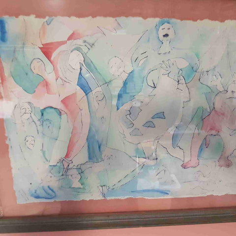 TECNICA MISTA SU CARTA CON ELEMENTI AD ACQUARELLO MARCO GHIRARDI 1994 figure