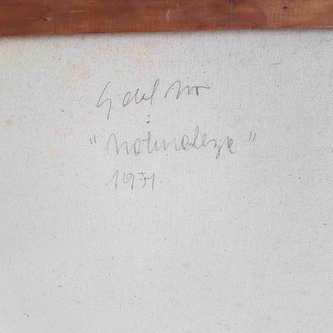 Gustavo Del Rio 1971 grande dipinto espressionista erotico figura femminile