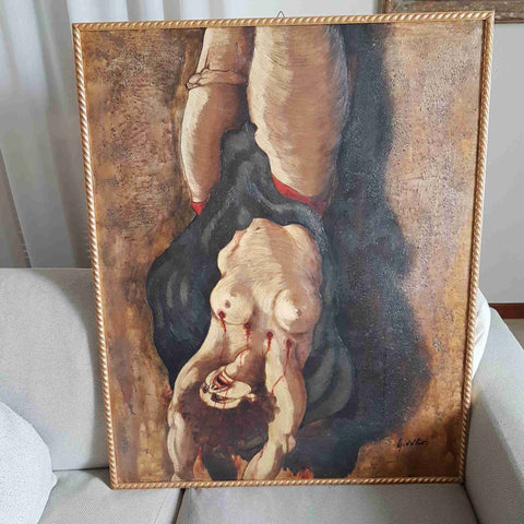 GUSTAVO DEL RIO 1971 CLARETTA grande dipinto espressionista storico 80x100
