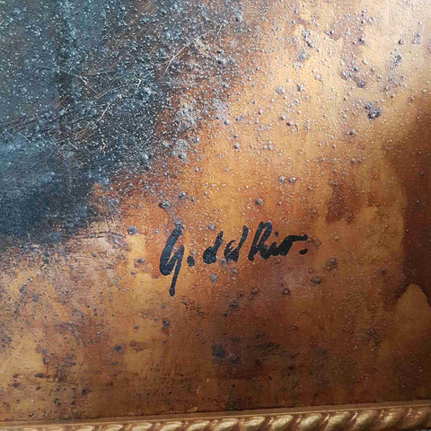 GUSTAVO DEL RIO 1971 CLARETTA grande dipinto espressionista storico 80x100