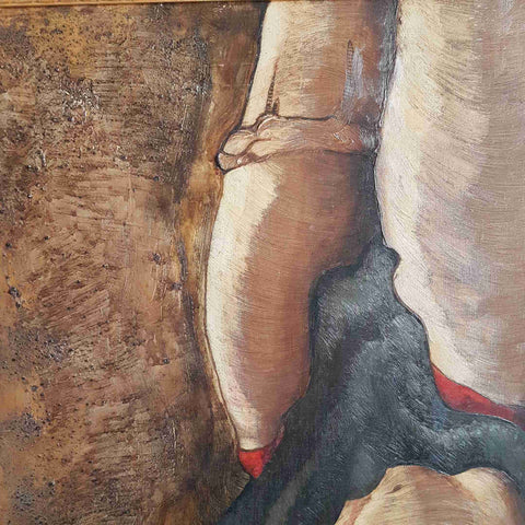 GUSTAVO DEL RIO 1971 CLARETTA grande dipinto espressionista storico 80x100
