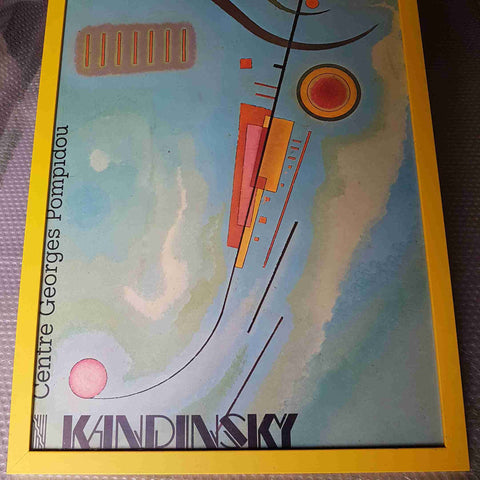 STAMPA KANDINSKY 50x70 cornice gialla Poster arte astratta arredamento moderno