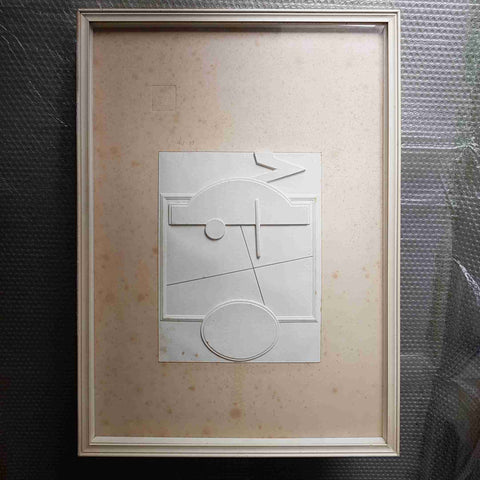 LUCIO DEL PEZZO Rilievo su legno firmato numerato 26/80 Arte contemporanea 50x70