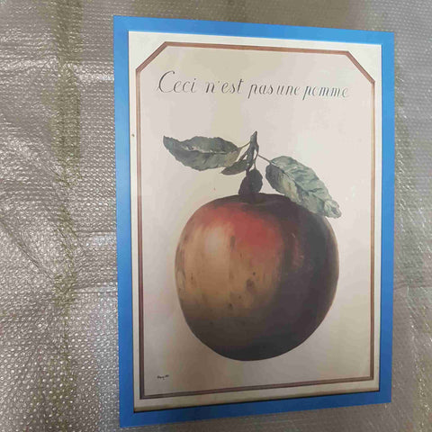 POSTER RENE' MAGRITTE Ceci n'est pas une pomme 50x70 Surrealismo Con Cornice