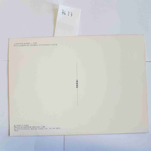 JOSEPHINE BAKER 1930 Fotografia Hoyningen Huene Cartolina Vintage Fotofolio 1979