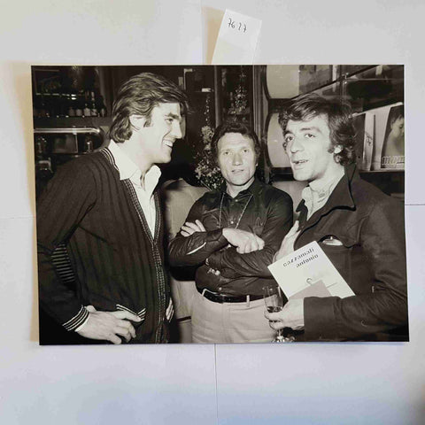3 foto anni 70 ANTONIO CAZZAMALI evento arte con MIKE BONGIORNO vintage