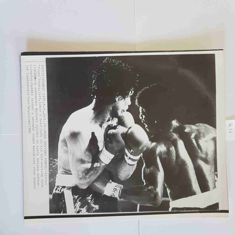 Foto boxe 1980 Spinks vs Lopez Atlantic City AP press photo vintage