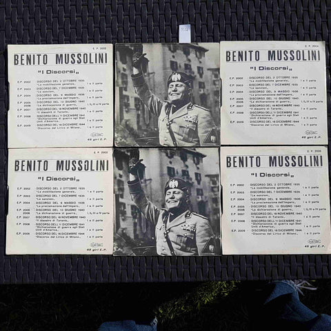LOTTO 6 VINILI 45 GIRI BENITO MUSSOLINI I DISCORSI EDISE fascismo regime benito