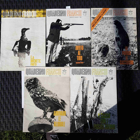 QUADERNO FRANCHI 5 RIVISTE 1970 1971 CACCIA TIRO ARMI VINTAGE