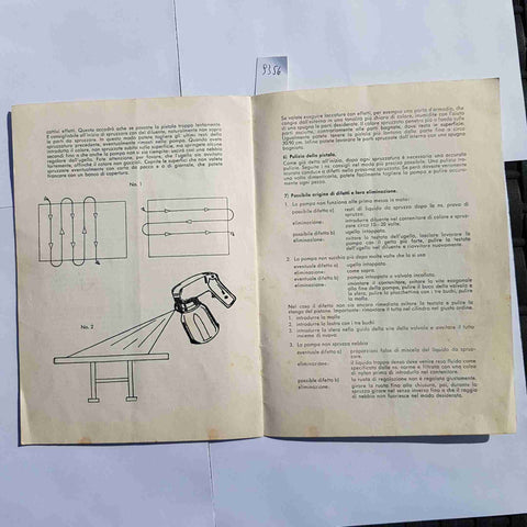 MANUALE VINTAGE PISTOLA ELETTROMAGNETICA A SPRUZZO ISTRUZIONI USO ANNI 60