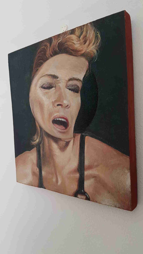 DARIO AGUZZI Sharon Stone 2009 dipinto su tavola ritratto arte contemporanea