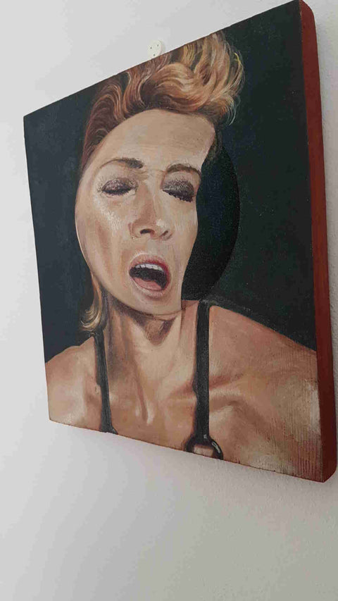 DARIO AGUZZI Sharon Stone 2009 dipinto su tavola ritratto arte contemporanea