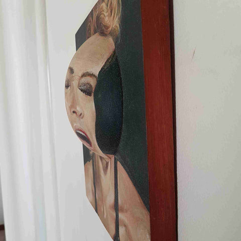 DARIO AGUZZI Sharon Stone 2009 dipinto su tavola ritratto arte contemporanea