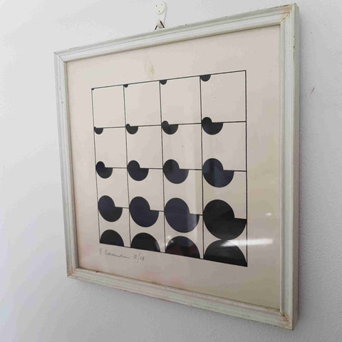 Marcello Morandini grafica numerata 12/18 arte ottica optical art 30x3O CORNICE