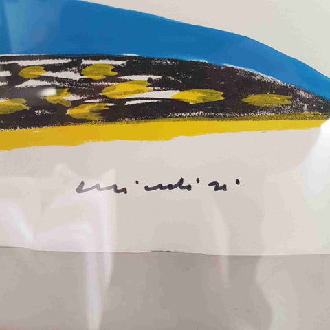 Remo Brindisi Retouche litografia ritoccata a mano 65x85 firmata quadro