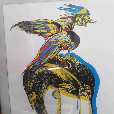 Remo Brindisi Retouche litografia ritoccata a mano 65x85 firmata quadro