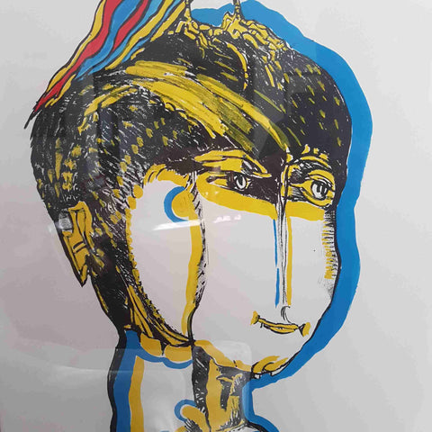 Remo Brindisi Retouche litografia ritoccata a mano 65x85 firmata quadro