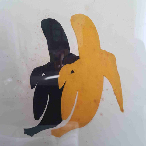 DE PAOLI Disegno originale firmato 1972 tecnica mista figura stilizzata PAVIA