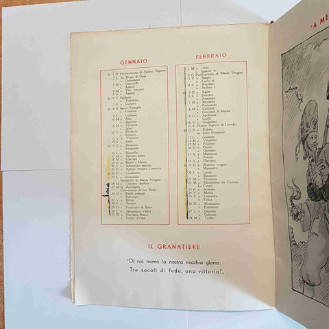 Calendario militare 1950 Fanteria illustrato esercito italiano