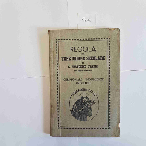 Regola Terz' Ordine Secolare San Francesco 1938 documento religioso attestato