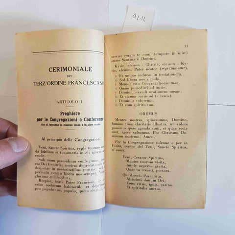 Regola Terz' Ordine Secolare San Francesco 1938 documento religioso attestato