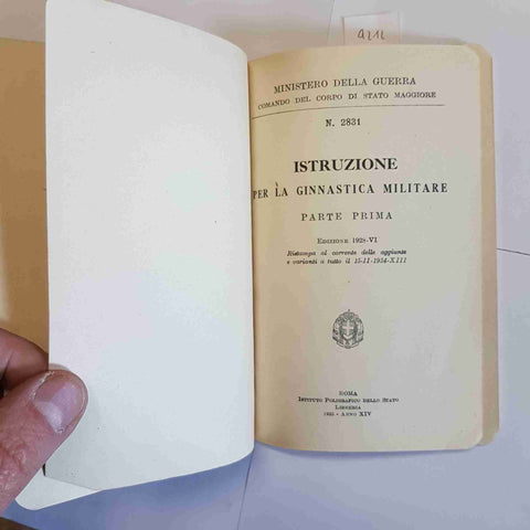 Manuale Ginnastica Militare 1935 Ministero Guerra Esercito Fascismo WW2 Italia