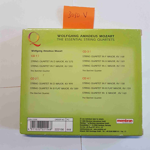 Mozart Essential String Quartets 4CD Quadromania Box Set Membran