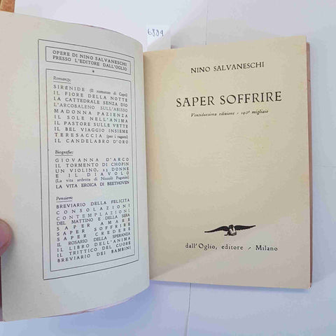 NINO SALVANESCHI Saper soffrire dall'Oglio Milano 1949 vintage FILOSOFIA