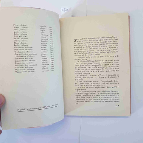 NINO SALVANESCHI Saper soffrire dall'Oglio Milano 1949 vintage FILOSOFIA