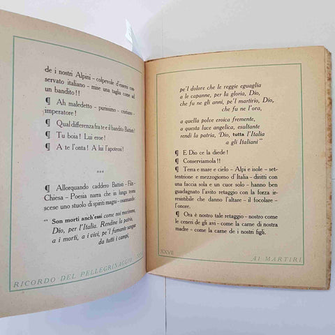 Ricordo Pellegrinaggio 1920 Orazione a Dante, ai Martiri SMORGONI Chiari Trento