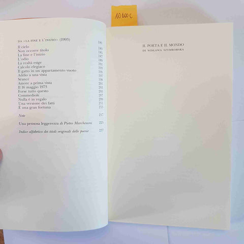 Wisawa Szymborska - Vista con granello di sabbia 2000 Adelphi 357 POESIA POESIE