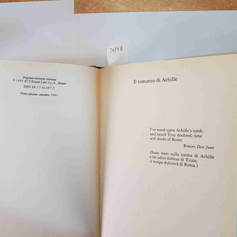 IL ROMANZO DI ACHILLE - Paolo Granzotto prima edizione 1991 Rizzoli ETTORE