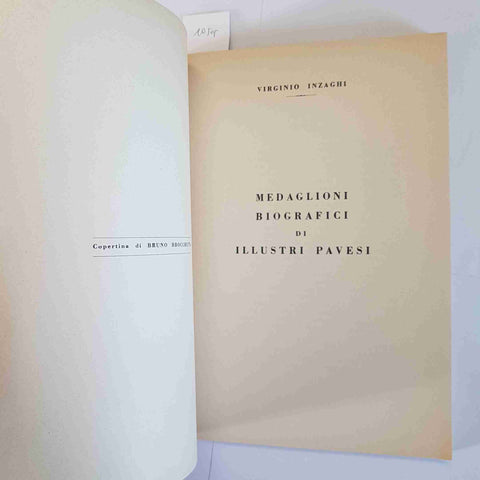MEDAGLIONI BIOGRAFICI DI ILLUSTRI PAVESI 2 V. INZAGHI - Beccaria Cairoli Pavia