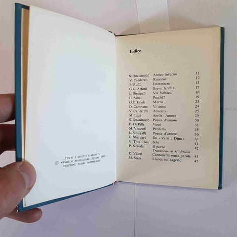 CALENDARIO D'AMORE ANTOLOGIA POETICA ITALIANA E STRANIERA MONDADORI 1969