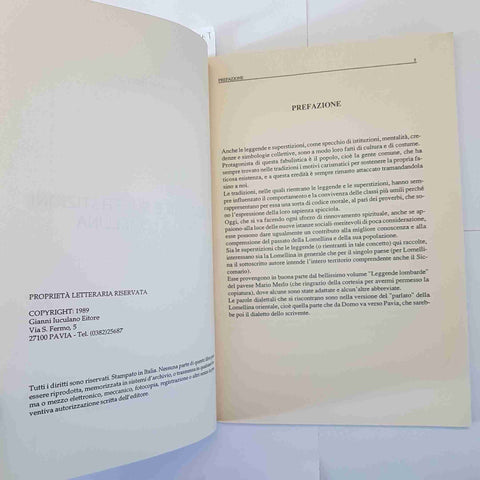 ROMANO BERGAMO - LEGGENDE E SUPERSTIZIONI DELLA LOMELLINA 1989 GIANNI IUCULANO
