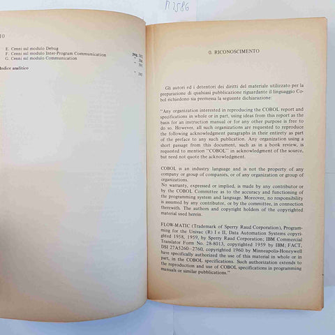 ENRICO SPOLETINI - IL COBOL TEORIA ED ESERCIZI - FRANCO ANGELI INFORMATICA 1981