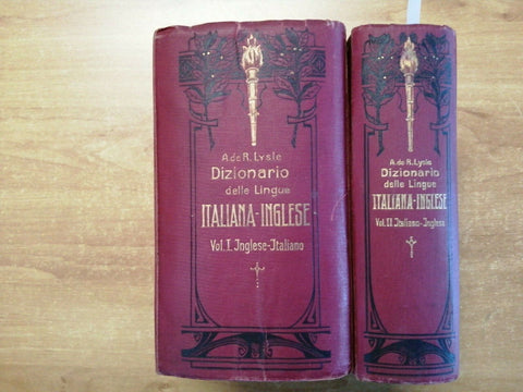 Dizionario delle Lingue Italiana-Inglese 2 VOLUMI - Lysle Casanova 1924 (21