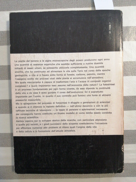 ISAAC ASIMOV - LA FOTOSINTESI il ciclo dell'energia - 1971 - BORINGHIERI (