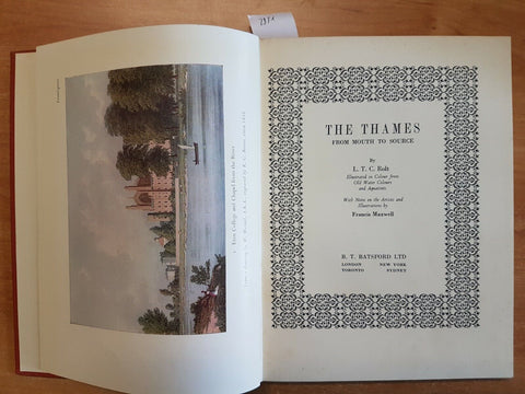 L.T.C. ROLT - THE THAMES FROM MOUTH TO SOURCE 1951 BATSFORD LTD - 1ED. - (