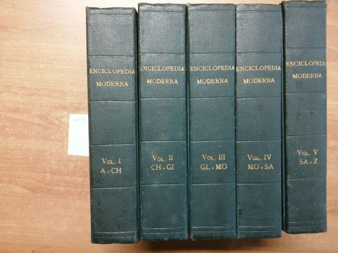 ENCICLOPEDIA UNIVERSALE MODERNA ILLUSTRATA 5 VOLUMI 1936 IST.EDIT. MODERNO(