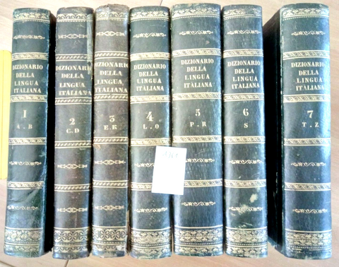 DIZIONARIO UNIVERSALE DELLA LINGUA ITALIANA 1835/1846 ROBIOLA 7 vol FODRATTI1361