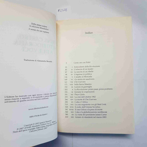 FIDEL CASTRO AUTOBIOGRAFIA A DUE VOCI 2007 IGNACIO RAMONET 1°ed. Cuba MONDADORI