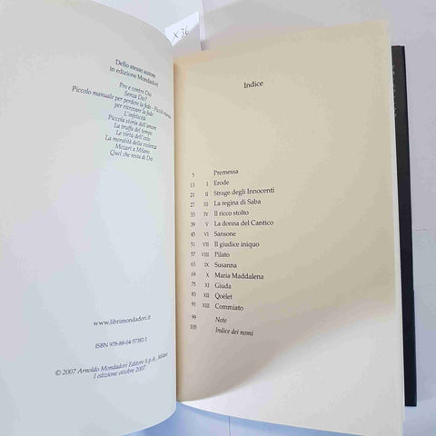 ARMANDO TORNO - IL GIOCO DI DIO DODICI STORIE DELLA BIBBIA 1°ED. MONDADORI 2007